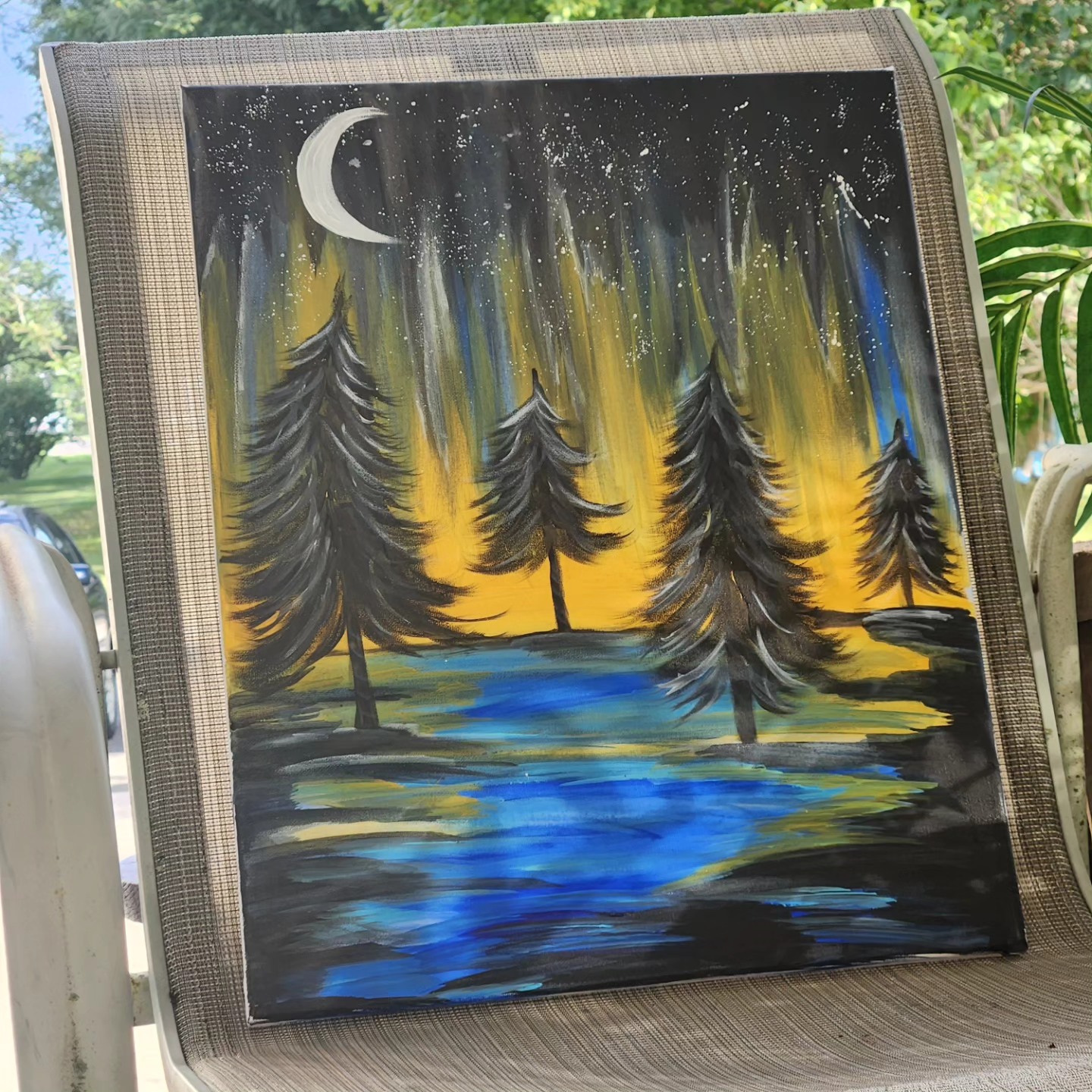 Jaci C Original Art Painting Northern Lights